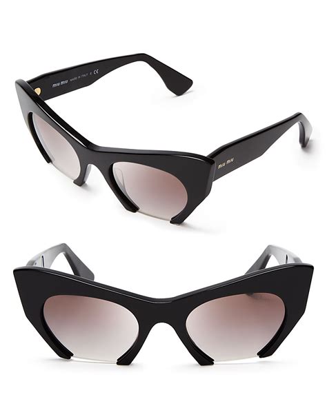 miu miu cat-eye acetate sunglasses black|Miu Miu Sunglasses for Women .